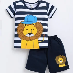 IcePie Boys Casual T-shirt Shorts (Navy, Pack of 1)