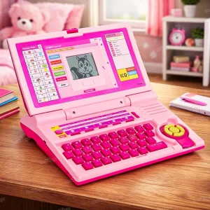 Miss & Chief Educational Laptop Computer Toy with Mouse for Kids Above 3 Years (Blue) (Pink)